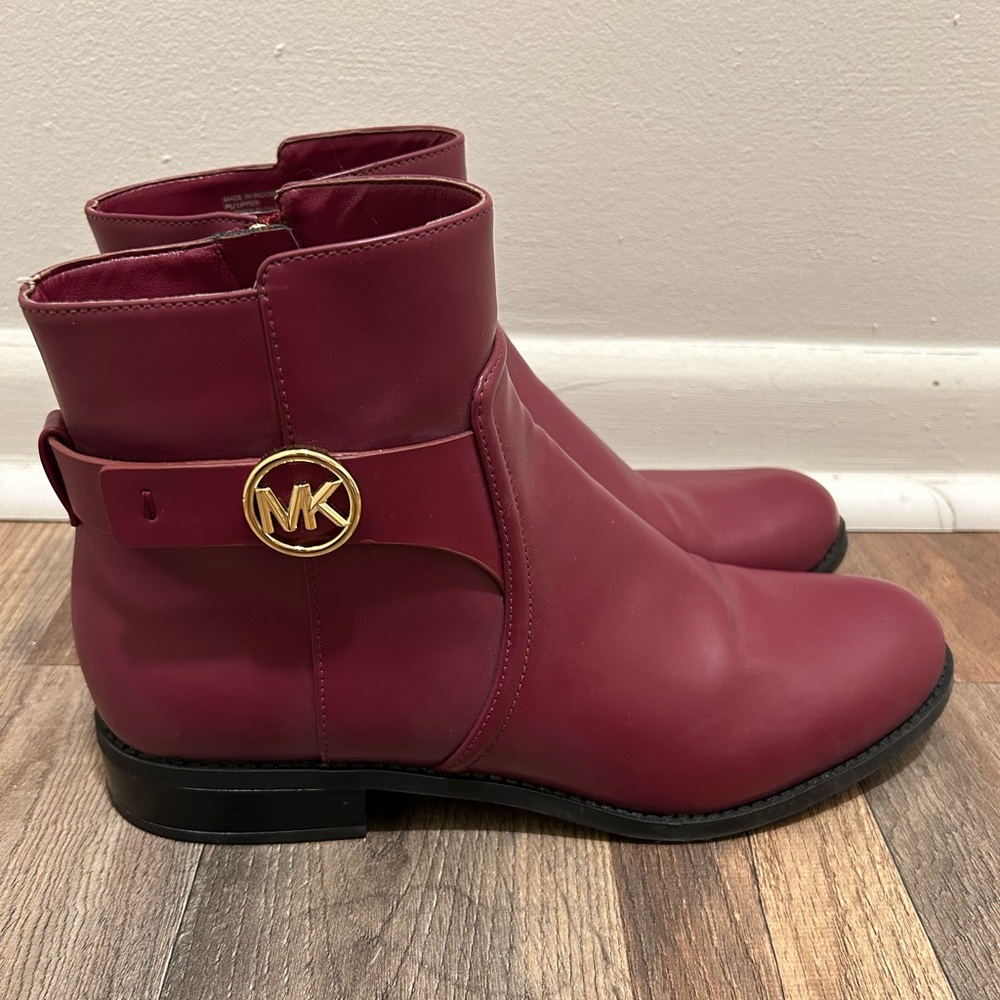 Michael Kors Maroon Ankle Booties